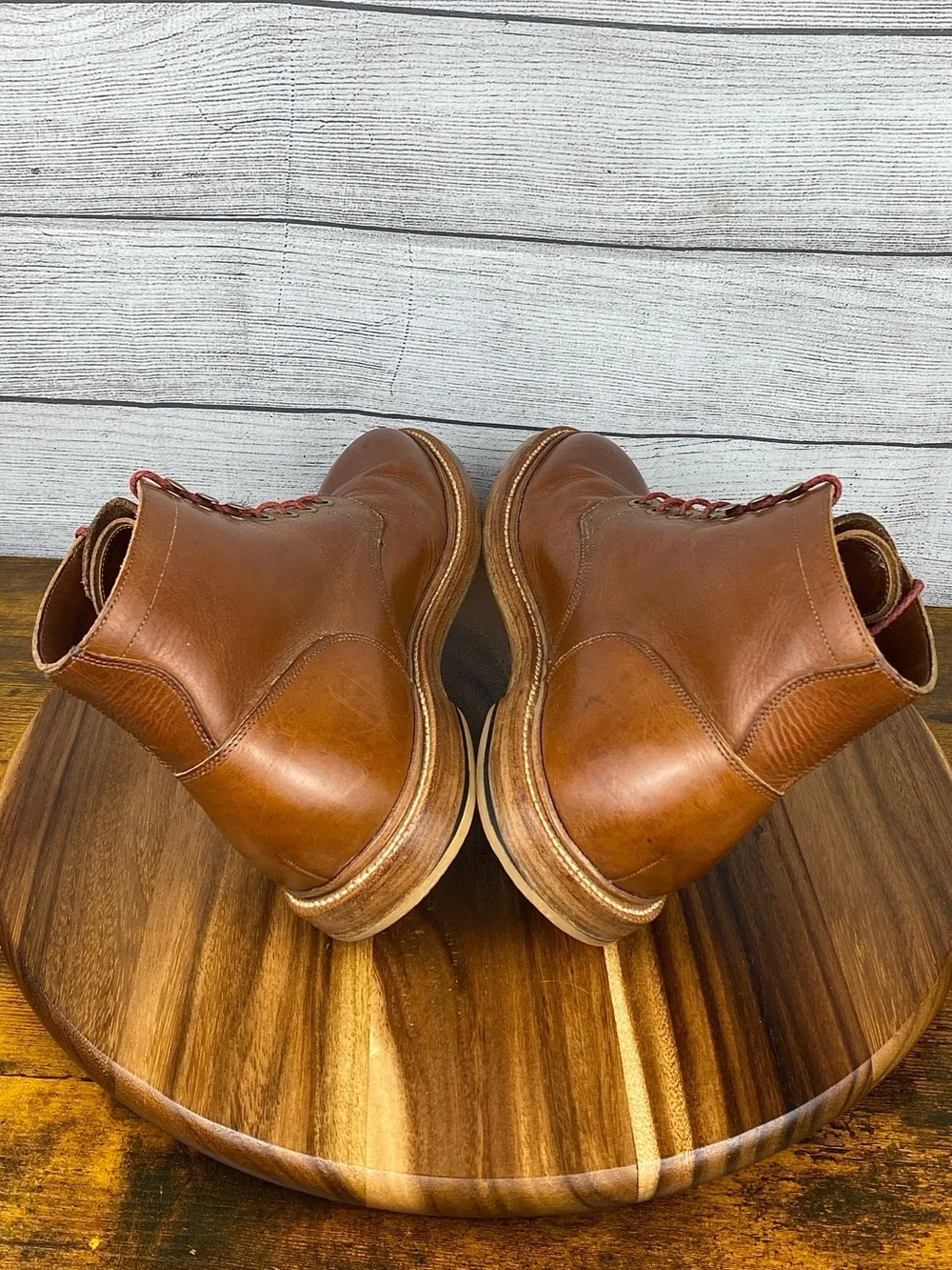 Grant Stone Diesel Saddle Tan Leather Plain Toe Boot Men’s Size 10 D